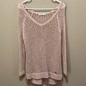 Abercrombie and Fitch Beige Fishnet Sweater